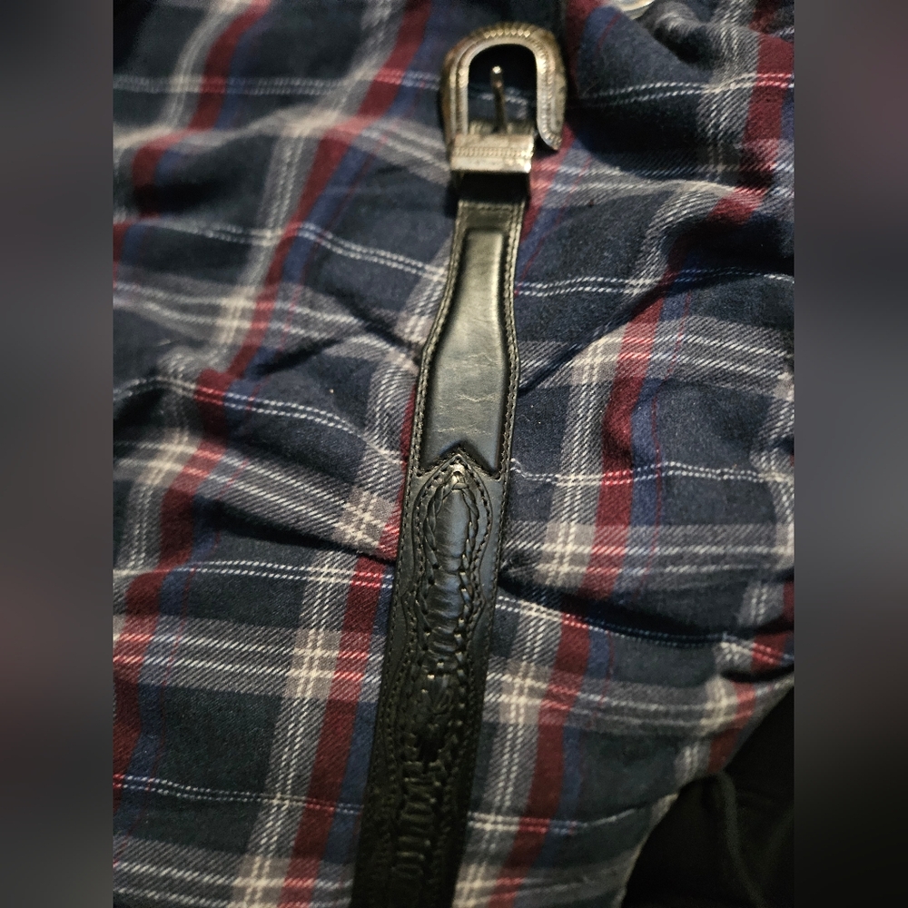 Vintage Men's Black Leather Belt